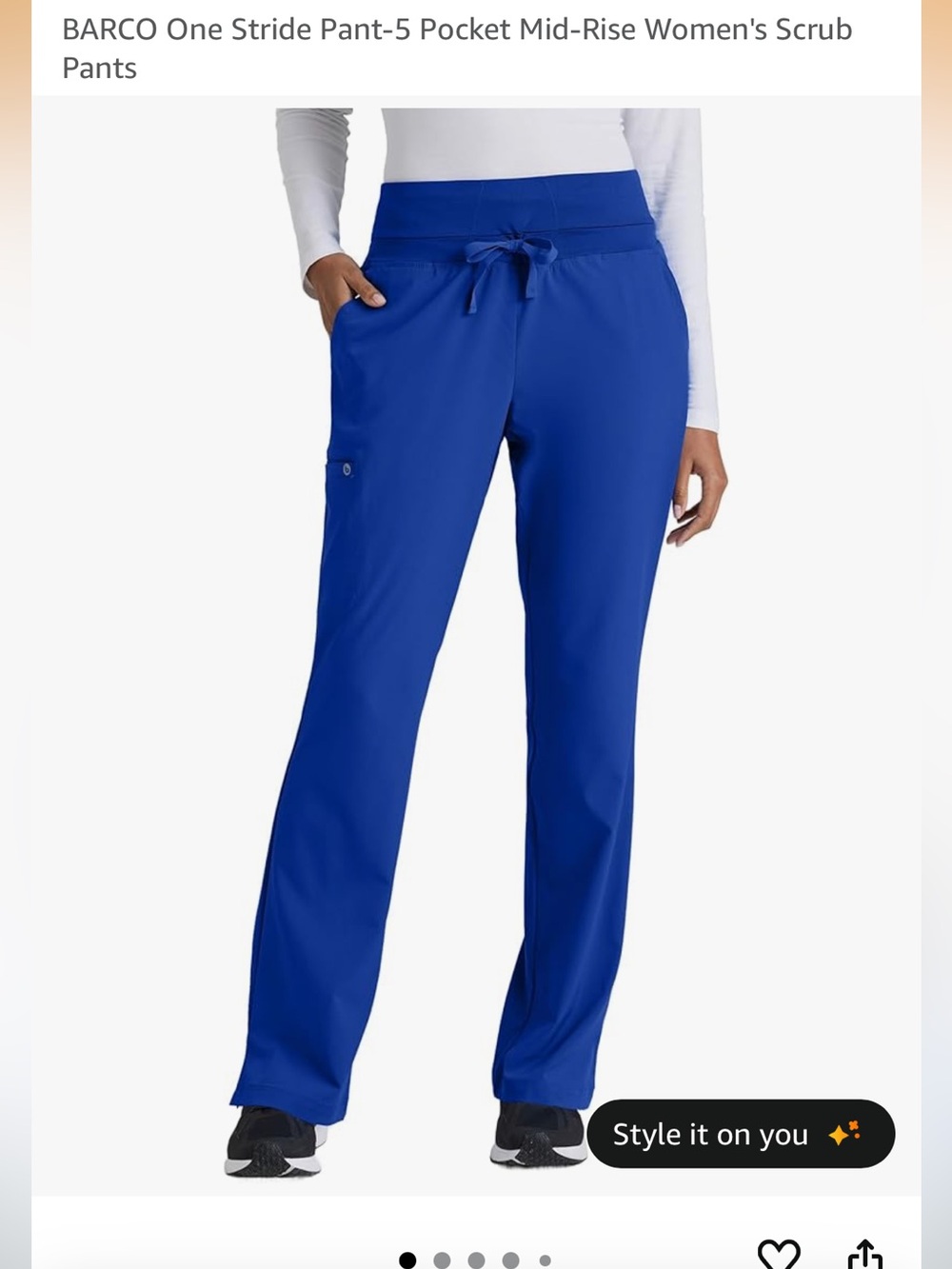 Barco ONE Uniforms Women's STRETCH bootcut Scrub Pants - Royal Blue size medium